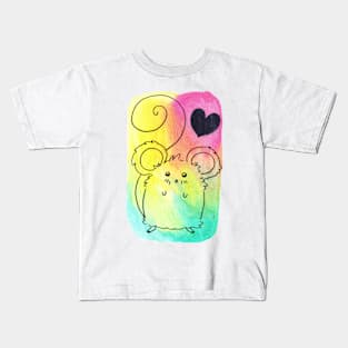 Watercolor Mouse and Heart Kids T-Shirt